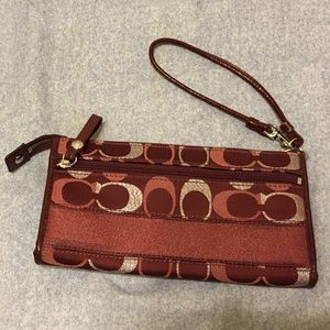 Coach Dark Red Wallet/Bag